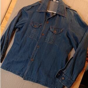 Discovery California Vintage Denim Jacket‎ Mens 46 Blue Hippy Hong Kong Military